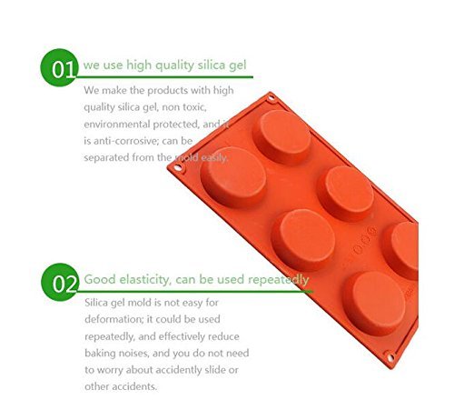 Silicone Cake Mould,DiDaDi 6-Cavity DIY Cake Baking Mould Silicone Mold for Making Delicate Chocolate Desserts... N9