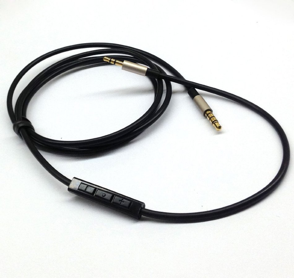 NewFantasia 3.5mm - 2.5mm Male Replacement Cable with Remote and Mic, 1.2 Meter, Black N2
