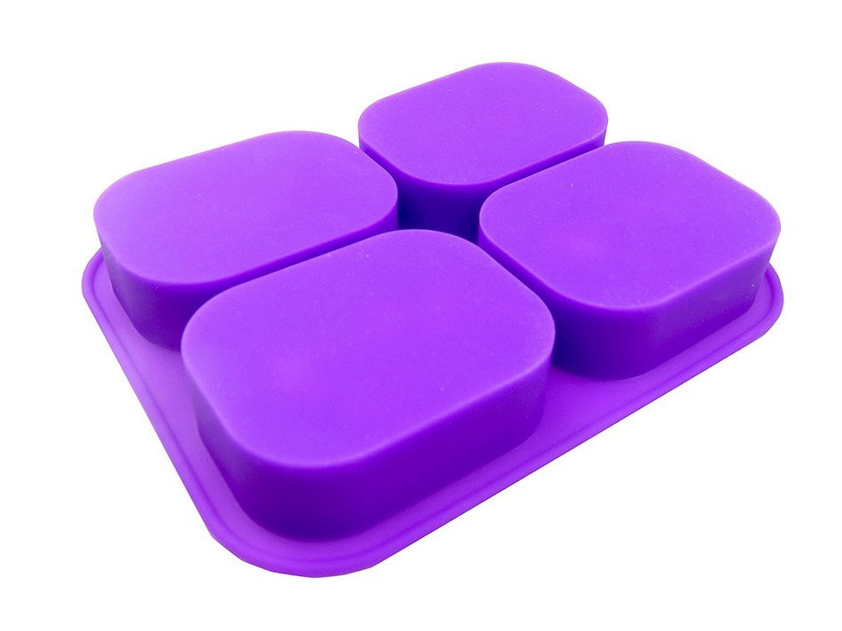 Hanperal 4 Cavity Silicone DIY Soap Mold Handmade Candle Mould Rectangular Mold with Angel Design