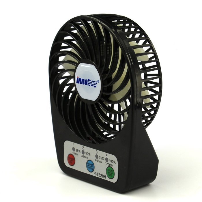 Innobay&reg; Mini Handy Portable Rechargeable Fan Operated by Built-in Lithium Battery, 7 blades, 4 Speeds of Air... N41