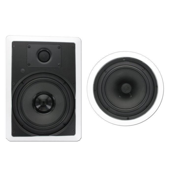 Theater Solutions TS-85 1250 Watt 5CH 8" In-Wall/Ceiling Home Theater Speaker System