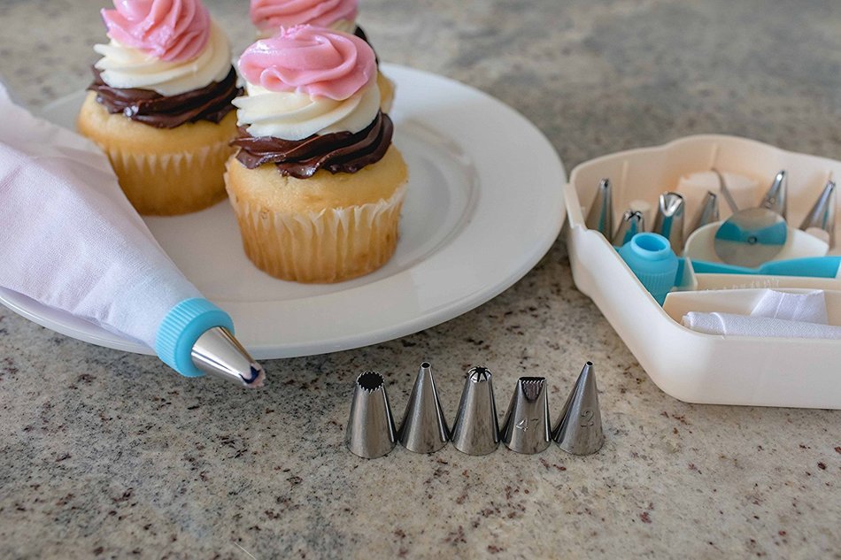 Internet&rsquo;s Best Stainless Steel Cupcake Decorating Tips Set | 12 Decorating Tips | Icing Frosting Dessert Cupcake... N4
