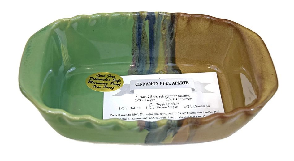 Clay In Motion Handmade Ceramic 1.25 Quart Loaf Pan - Mountain Meadows