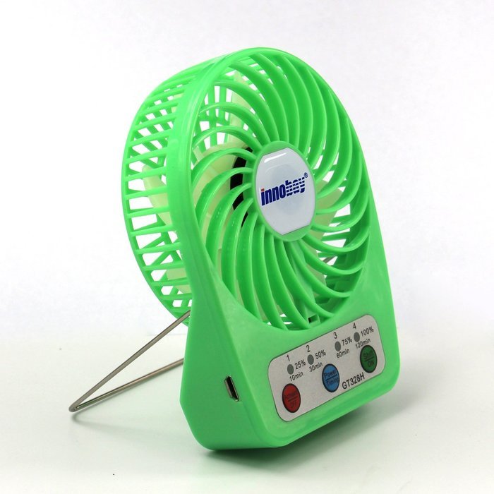 Innobay&reg; Mini Handy Portable Rechargeable Fan Operated by Built-in Lithium Battery, 7 blades, 4 Speeds of Air... N51