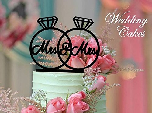 ShinyBeauty Mr And Mrs Cake-Topper,Custom Wedding Cake Topper (Design 12) N2
