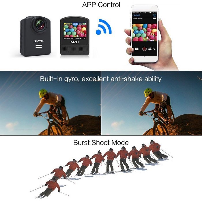 SJCAM M20 Sports Action Camera 4K 24fps 1080P 60fps Full HD Novatek NTK96660 16MP 166&deg;Wide Angle Waterproof 30M... N9