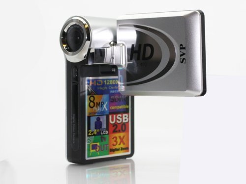 SVP T400-Silver 1280x720p True HD Camcorder with 2.4 LCD (SVP 16GB SDHC Memory Card Included)" N5