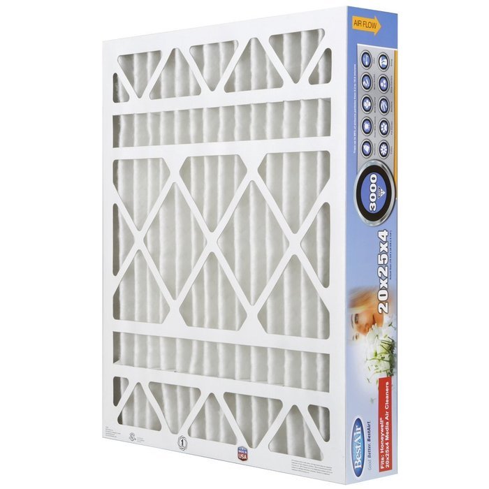 BestAir HW2025-13R Honeywell Pleated Filter, 20 by 25 by 4" N2
