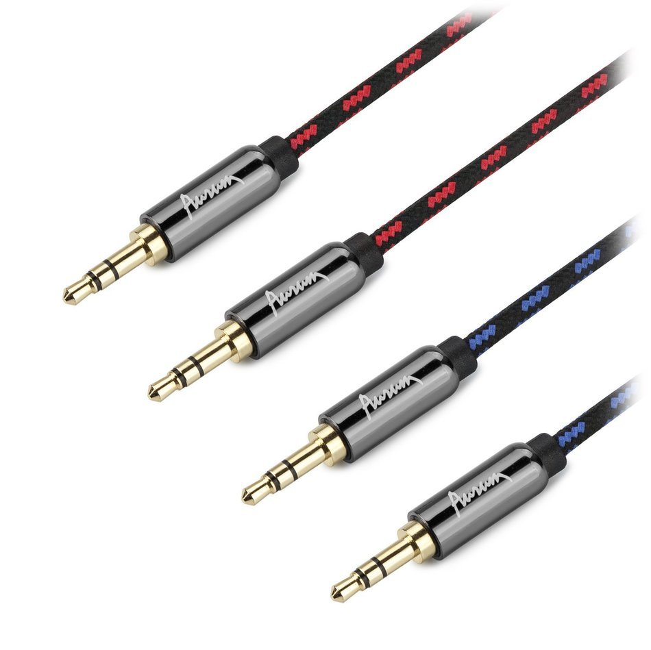Aurum Cables Male to Male 3.5mm Universal Gold Plated Auxiliary Audio Stereo Cable for iPhone, iPad, iPod, Kindle... N12