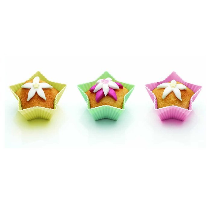 Kitchen Craft Sweetly Does It Silicone Star Shaped Cake Cases, Pack of 12