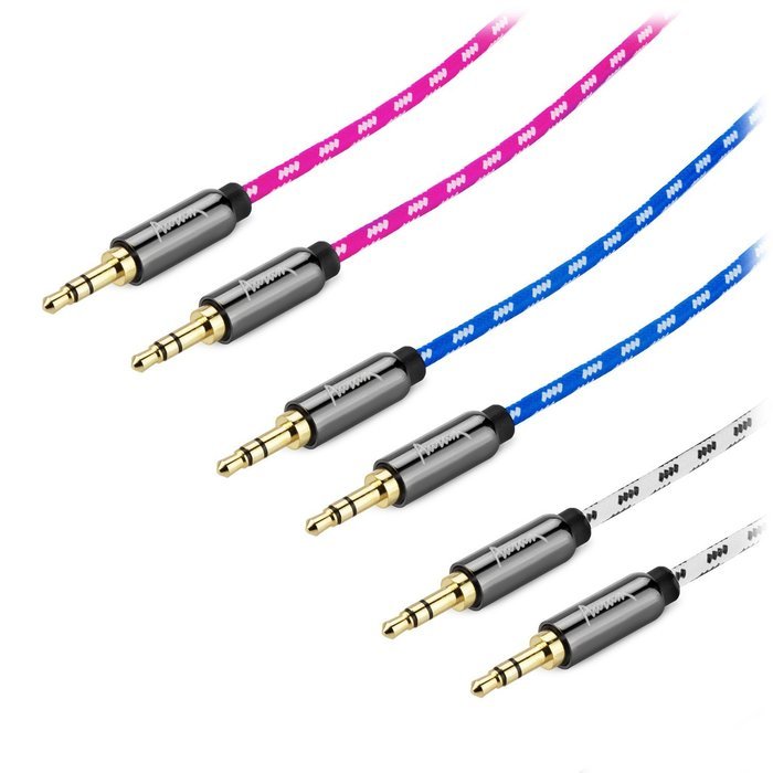 Aurum Cables Male to Male 3.5mm Universal Gold Plated Auxiliary Audio Stereo Cable for iPhone, iPad, iPod, Kindle... N14