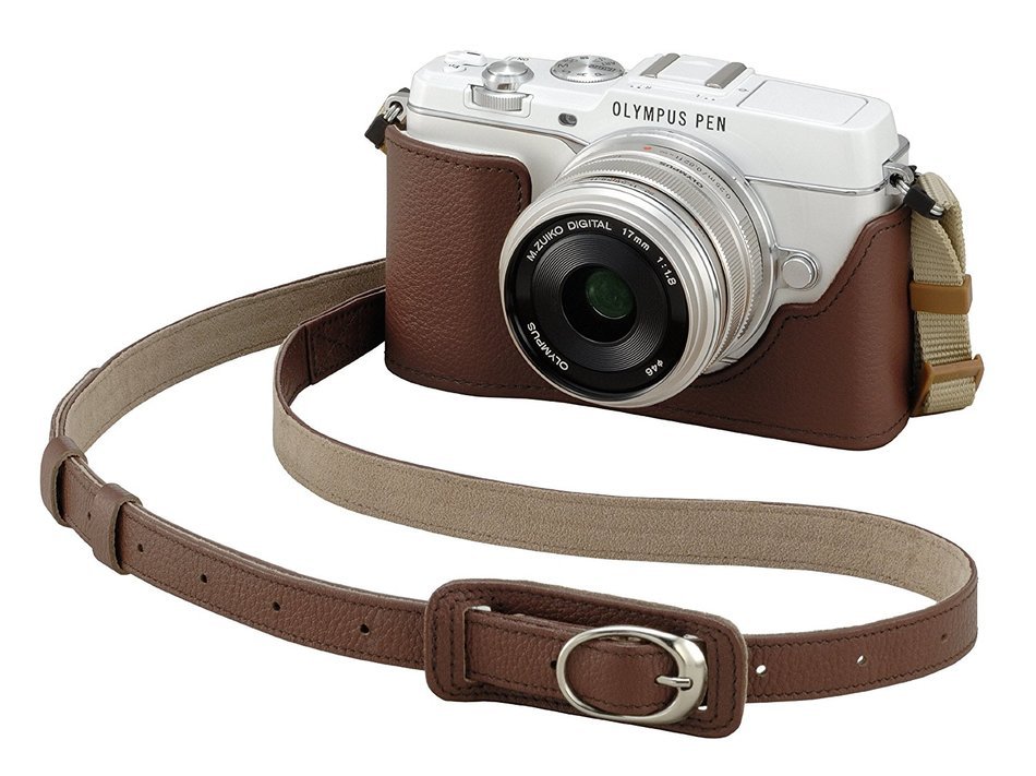 Olympus CS-40B Leather Body Jacket - Brown (for Olympus PEN E-P5)