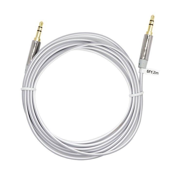 Flat Tangle Free Aux Cable (3 Pack) - 3.5 mm Auxiliary Audio Cable (3ft/6ft/10ft) - Gold Plated Connectors with... N15
