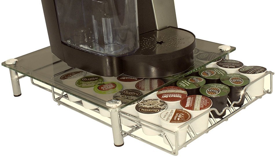 DecoBros Crystal Glass Coffee Storage Drawer Holder for Keurig K-Cup Pods