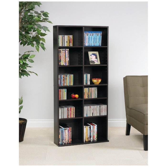 Atlantic 38435719 Oskar Media Cabinet for 464 CD or 228 DVD, Espresso