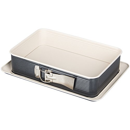 Zenker 7821 Rectangular "Creme Noir" Springform, Grey/Beige, 11.02 x 7.09 x 2.76"