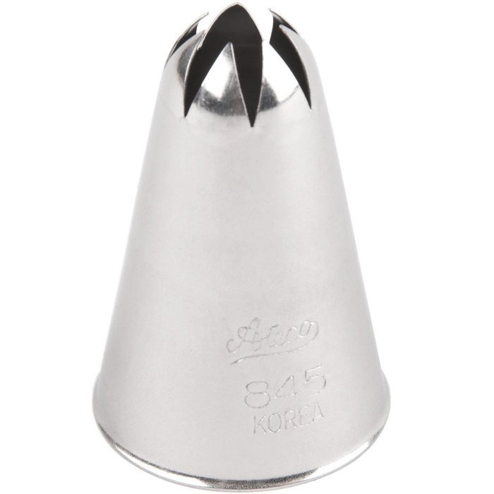 Ateco # 845 - Closed Star Pastry Tip .44'' Opening Diameter- Stainless Steel