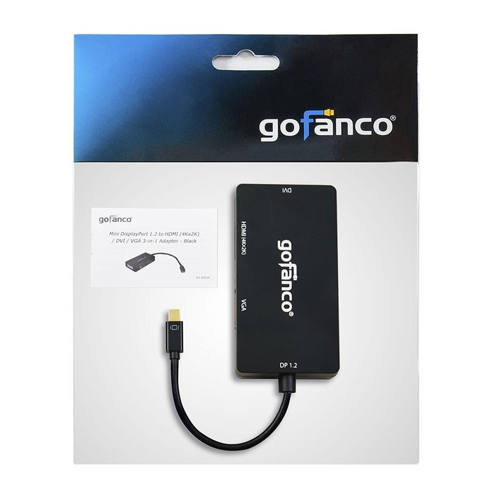 gofanco [5-pack] Gold Plated 6 Feet Mini DisplayPort to DVI Adapter Cable (Black) - Thunderbolt 2 Compatible for... N25