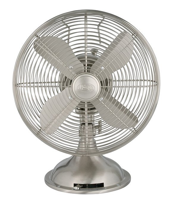 Hunter 90400 12-Inch Portable Table Fan, Brushed Nickel