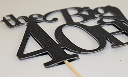All About Details Black The Big 4OH! Cake Topper N2