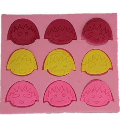Longzang Chibi Maruko Art Deco Silicone Mold Sugar Craft DIY Gumpaste Cake Decorating Clay Pink