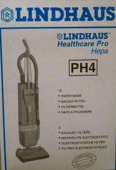 Sacchetti Carta Per Aspirapolvere Lindhaus PH4 - Confezione Da 10 Pezzi | Originali, Resistenti Agli Strappi - Foto 2