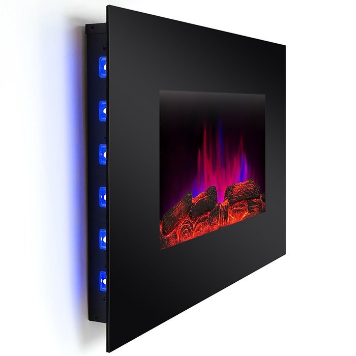 AKDY 36" Tempered Glass Wall Mount 2 Settings LED Backlights 1500W Electric Fireplace Stove w/ Remote Control... N2