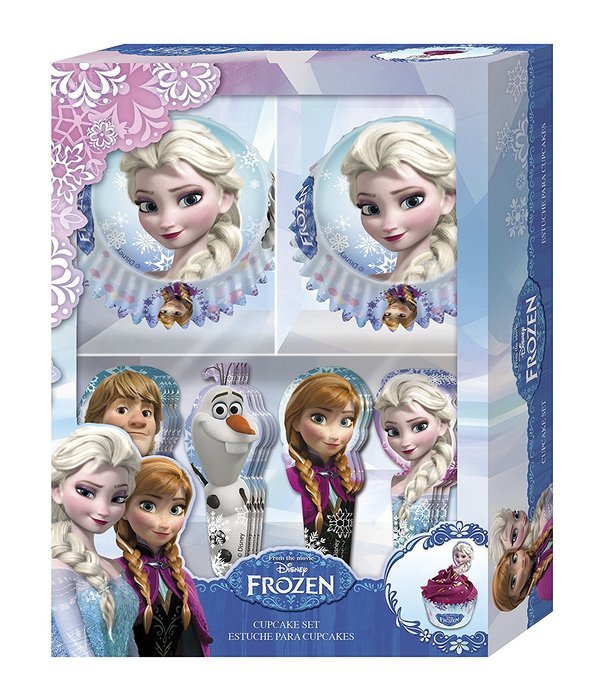 Kit 60&nbsp;baking Cups For Cupcakes And Decorations Snow Queen