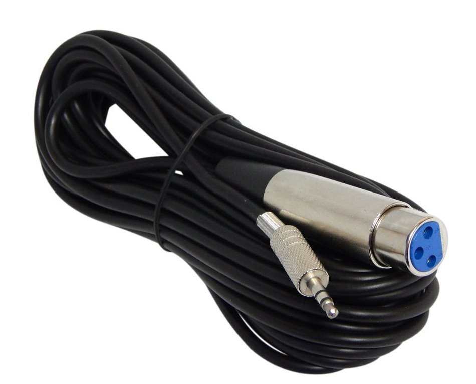 YCS Basics 10 Foot XLR Female To 3.5mm Stereo Male Cable N7