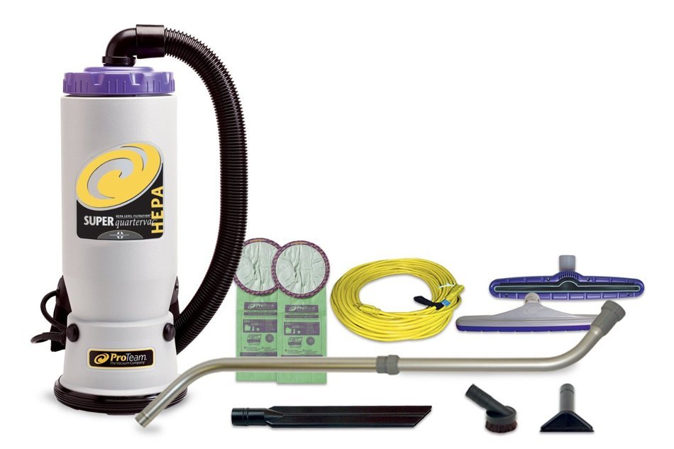 ProTeam Backpack Vacuums Super QuarterVac HEPA Commercial Backpack Vacuum Cleaner with Versatile Tool Kit & Telescoping... N5