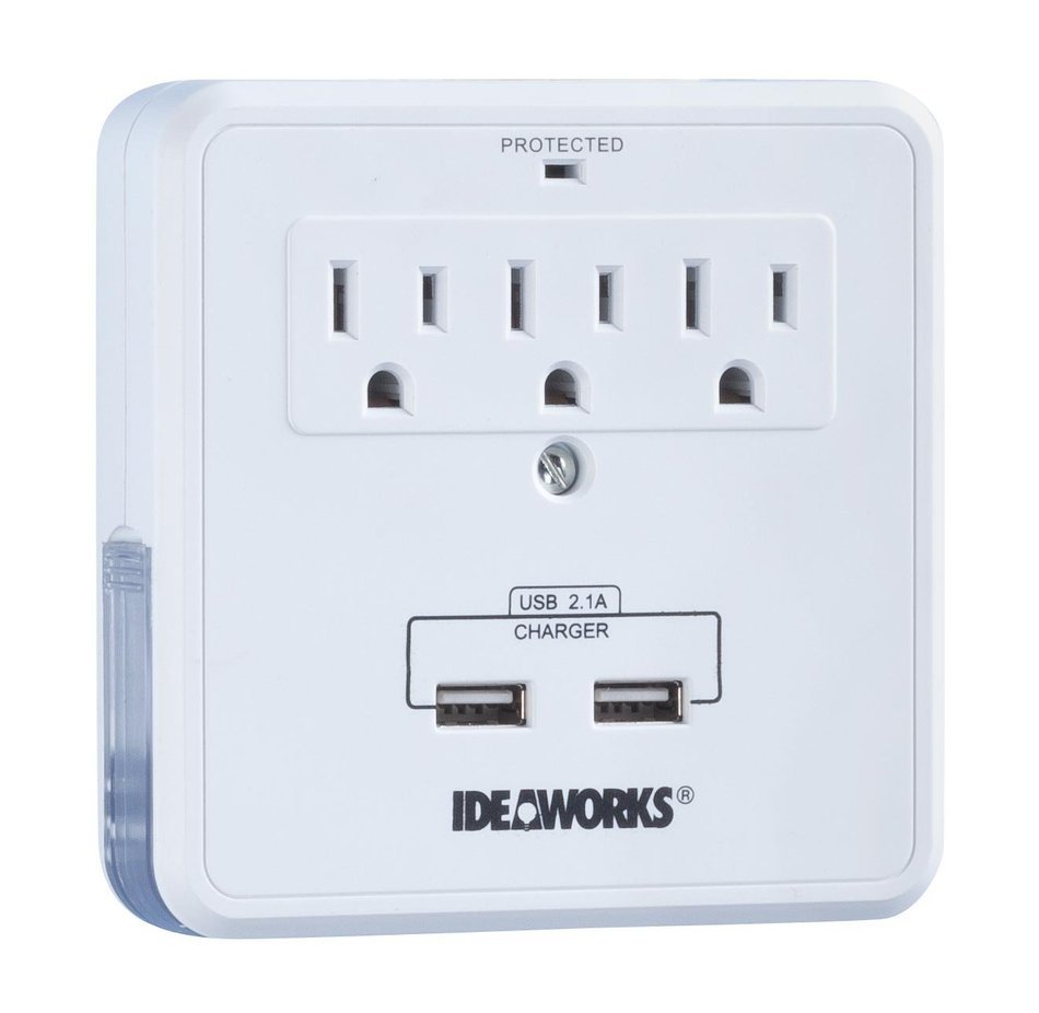 Smartphone Charging Station With Usb Outlet Multiplier - Dual Surge Protector (2-Pack)