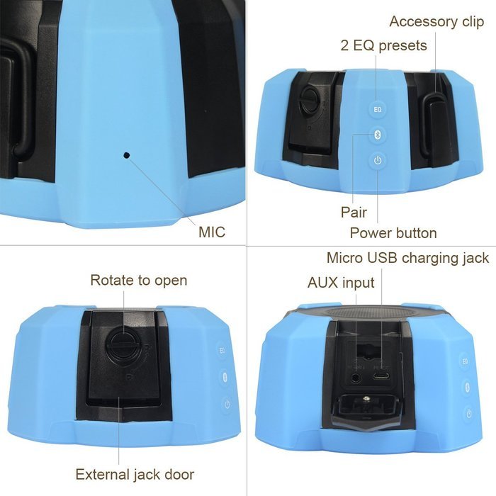 TIVDIO P-4906 Portable IPX7 Waterproof Shower Speaker with Bluetooth AUX input Built-In Microphone for Smartphone... N5