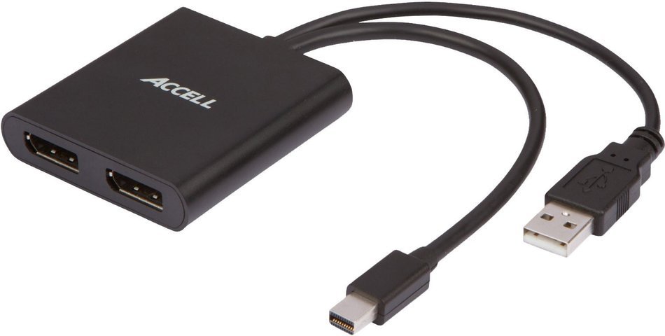 Accell K088B-003B Mini DisplayPort 1.2 to 3 DisplayPort Multi-Display MST Hub - Designed for Microsoft Surface N2
