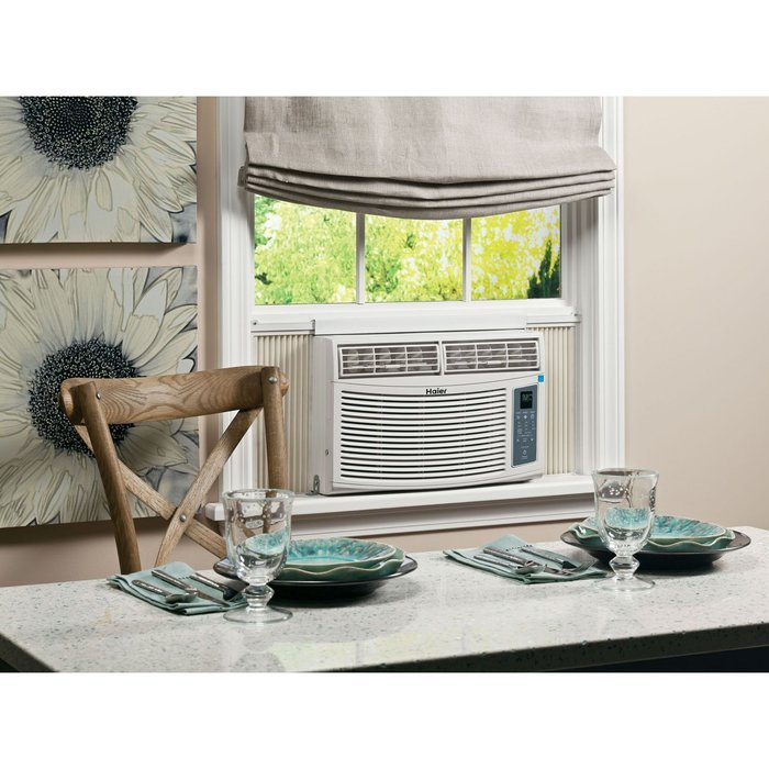 Haier ESA408N 8,000 BTU 115V Window-Mounted Air Conditioner and MagnaClik Remote with Braille N4