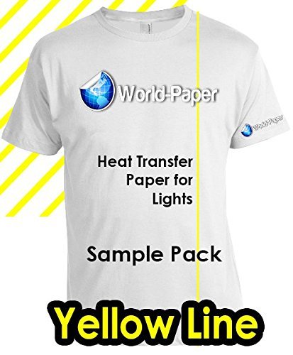 NEW Inkjet Iron-On Heat Transfer Paper for Light fabric 8.5" x 11" - YELLOW LINE - *10 Sheets*