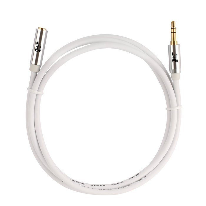 Super HD 3.5mm Aux Stereo Audio Extension Cable Slim Male to Female Type 24K Gold Plated Step Down Design Metal... N14