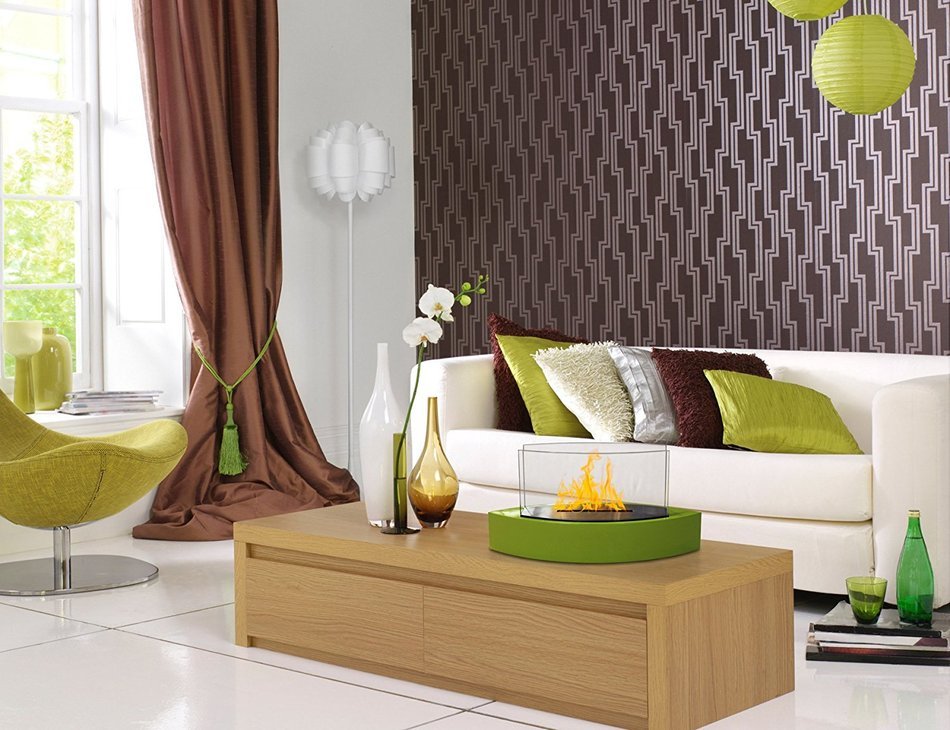 Anywhere Fireplace - Lexington Tabletop Ethanol Fireplace in Green