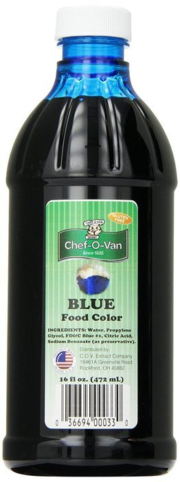Chef-O-Van Food Coloring, Blue, 16 Ounce