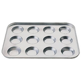 WIN-WARE Aluminum 12 cup bun sheet / tray / pan . Standard finish bun sheet with 12 deep cups - ideal for baking...