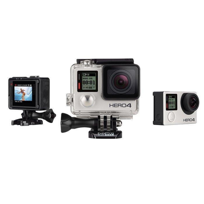 GoPro Hero4 Hero 4 12MP Full HD 4K 15fps 1080p 60fps Built-In Wi-Fi Waterproof Wearable Camera Silver Adventure... N26