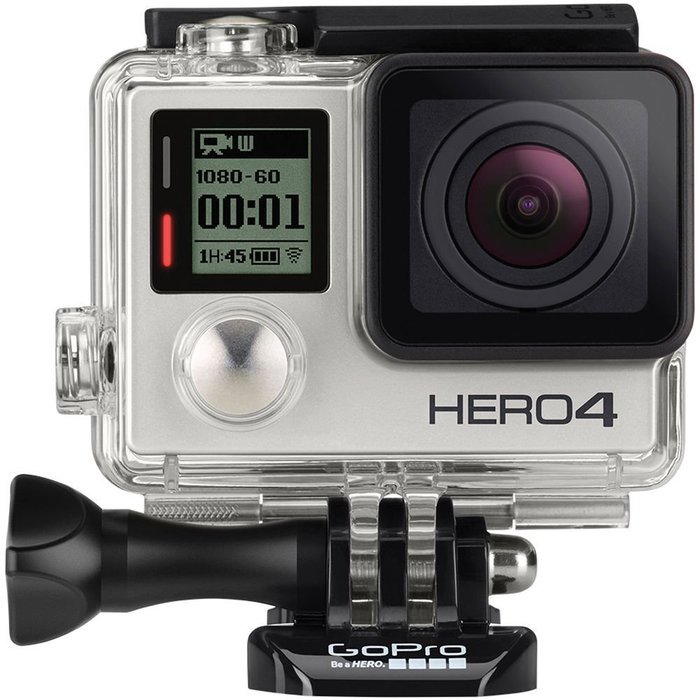 GoPro Hero4 Hero 4 12MP Full HD 4K 15fps 1080p 60fps Built-In Wi-Fi Waterproof Wearable Camera Silver Adventure... N27