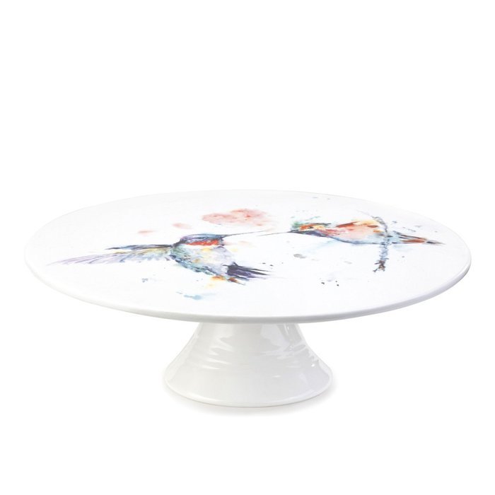 Big Sky Carvers Hummingbird Cake Plate, 12-Inch, Multicolor