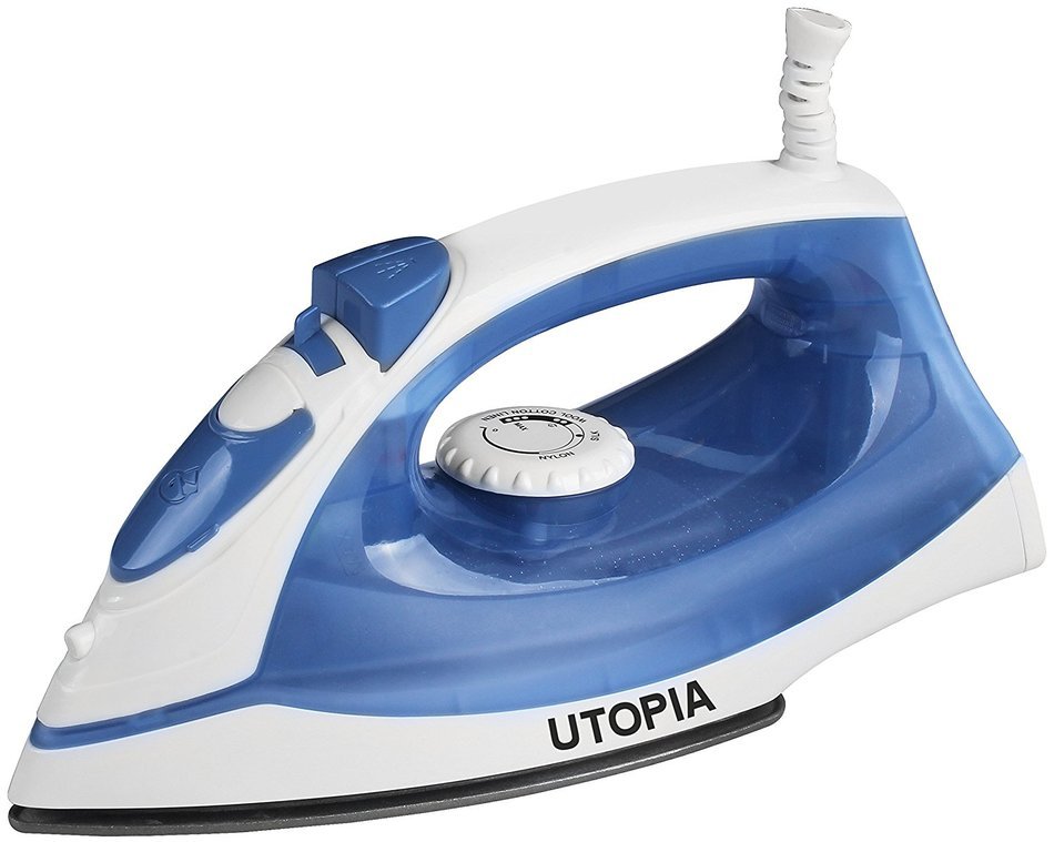 Professional Steam Iron with Nonstick Soleplate - Powerful Steam Output - Dry Iron Function - White/Blue 1200... N3