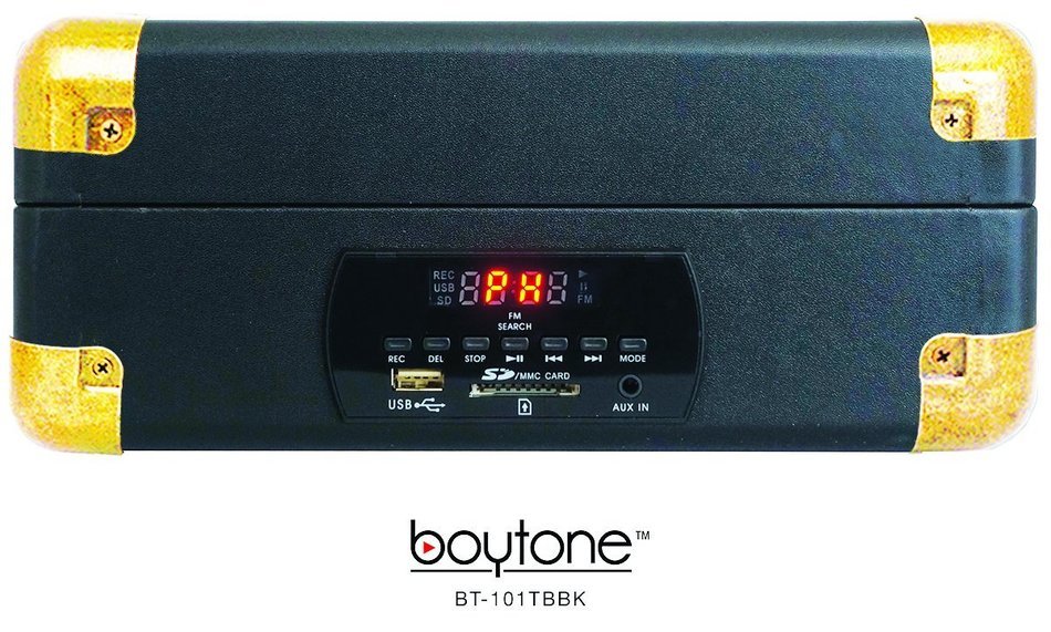 Boytone BT-101TBBK 5 in 1 Briefcase Record Player AC-DC Built in Rechargeable Battery, with 2 Stereo Speakers... N5