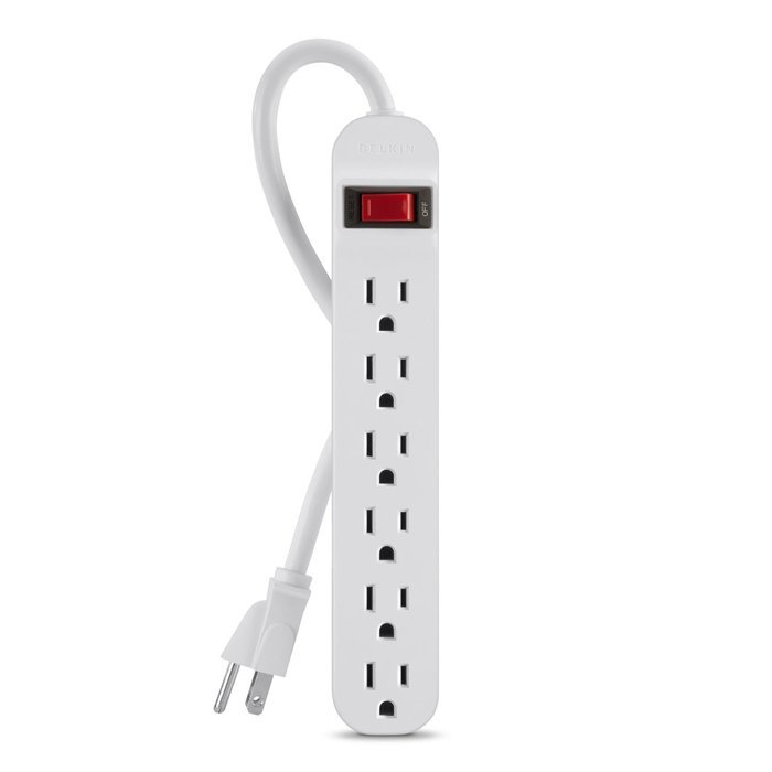 Belkin 6-Outlet Power Strip with 5-Foot Right-Angled Power Plug (F9P609-05R-DP) N3