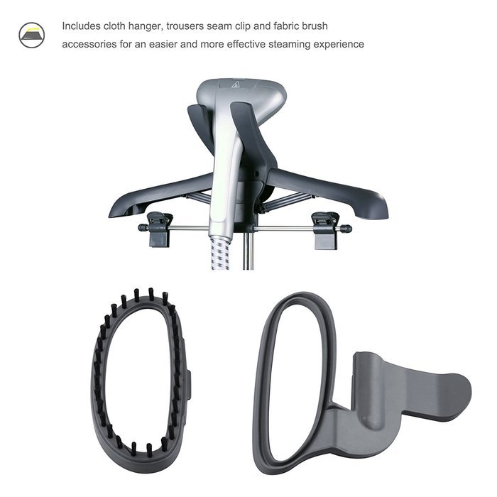 ZZ GS121-B High-Powered Standing Garment Steamer with Removable Wheel, 1500W, Black N7