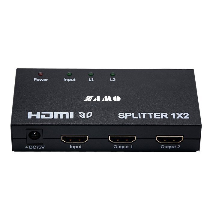 ZAMO 1x4 4 Ports Hdmi Powered Splitter for Full Hd 1080p & 3d Support (One Input to Four Outputs) N2