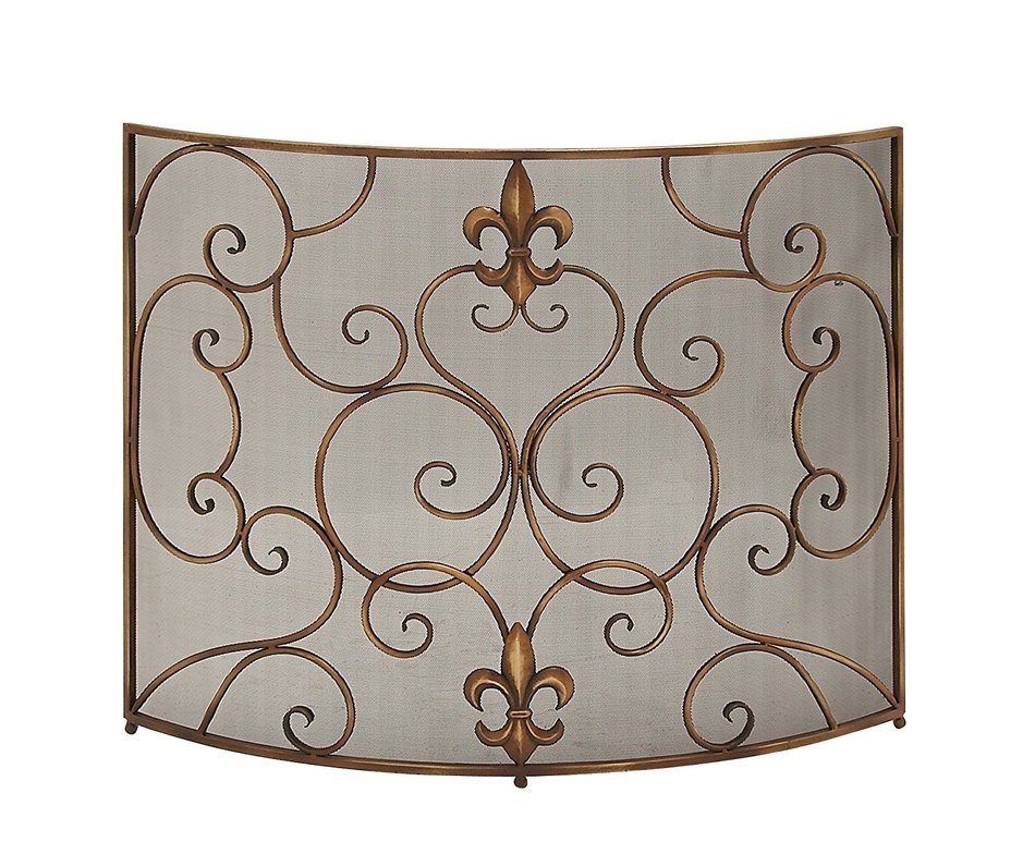 Benzara Exquisitely Designed Metal Fire Screen