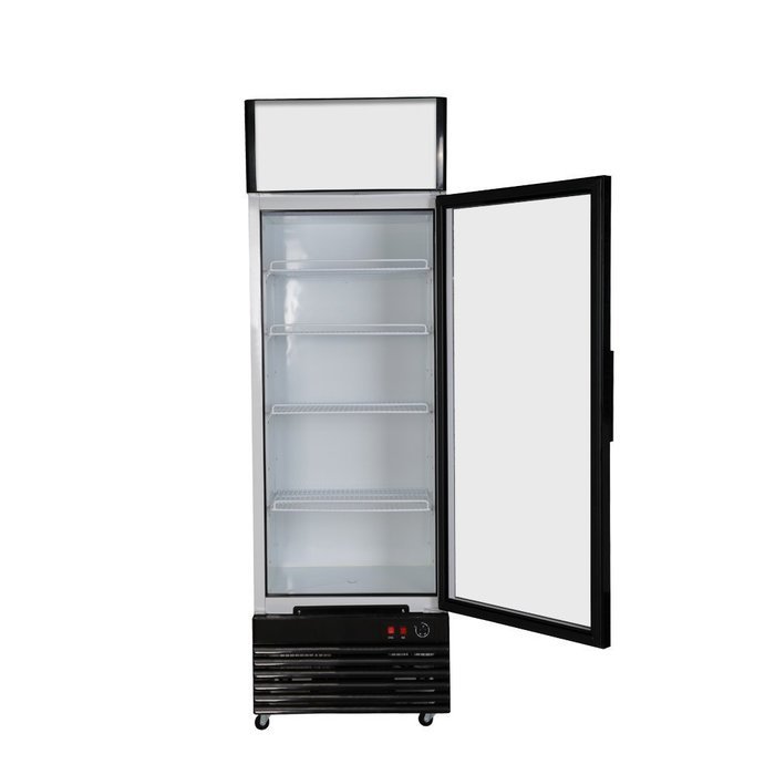 208L Glass Display Showcase Pull Door Commercial Refrigerator Beer Soda Beverages Merchandiser Upright Cooler...