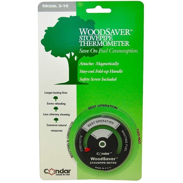 WoodSaver Stove Pipe Thermometer Model 3-16 N2